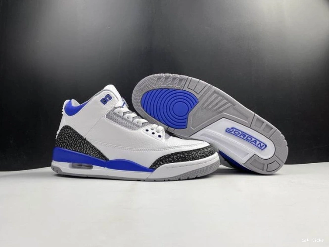 1st Kicks Shoes CT8532-145 Blue Racer 3 Jordan Air 0712